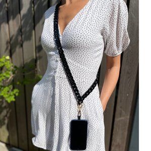 Black Crossbody Mobile Phone Chain/Leash